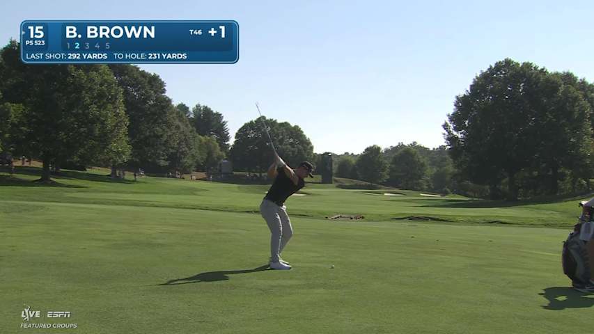 Blades Brown taps in 20-inch putt for birdie on No. 15 at Biltmore Championship