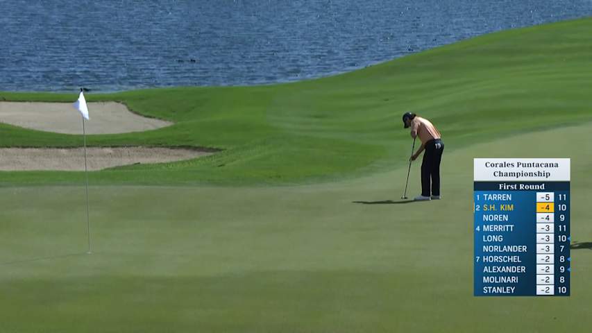 Kyle Stanley rolls in birdie putt at Corales Puntacana
