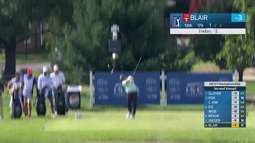 Zac Blair hits tee shot to 13 feet, sets up birdie on No. 13 at ISCO Championship