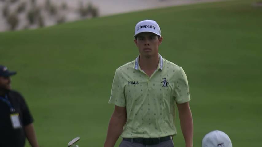 Johnny Keefer uses maximum spin to tuck it close to the pin at The Bahamas Great Abaco Classic