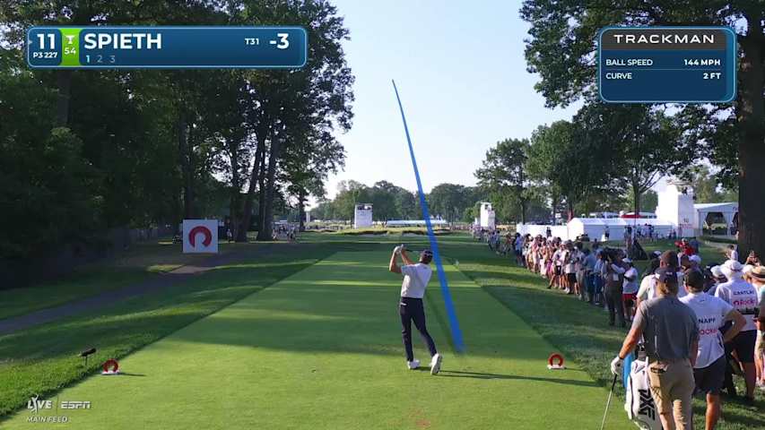 Jordan Spieth hits tee shot to 5 feet, sets up birdie on No. 11 at Rocket Classic