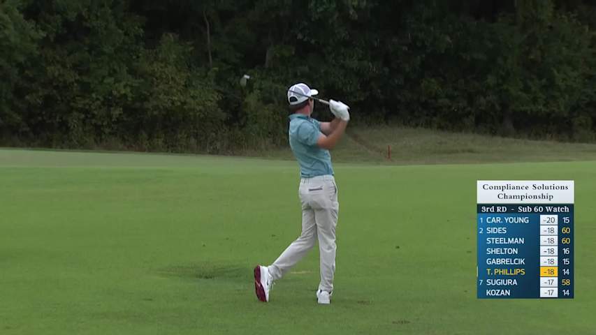 Trent Phillips makes eagle putt on No. 15 at Compliance Solutions