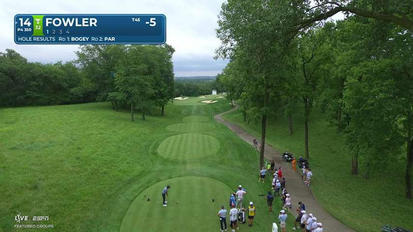 Rickie Fowler's 334-yard drive sets up eagle on No. 14 at John Deere