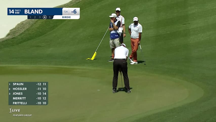 Richard Bland drains birdie putt at Valero