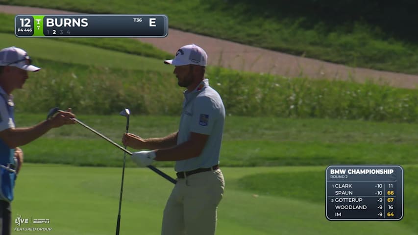 Sam Burns gets up-and-down from 107 yards for birdie on No. 12 at BMW Championship