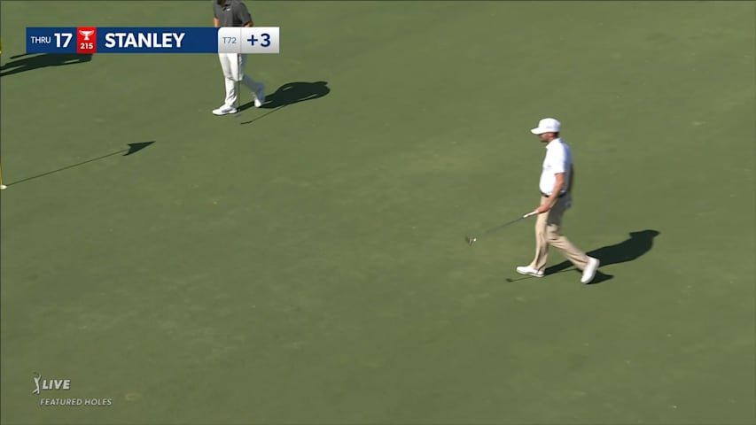Kyle Stanley reads a 37-foot birdie putt perfectly at Honda