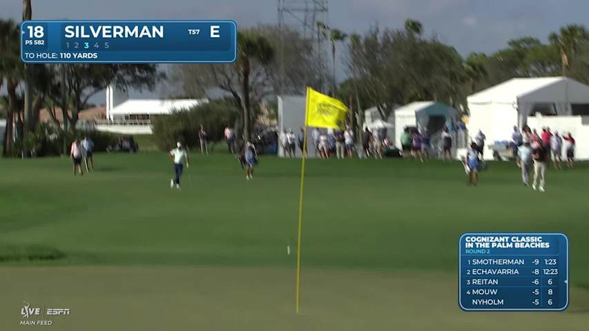 Ben Silverman hits 108-yard approach to 9 feet, makes birdie on No. 18 at Cognizant Classic