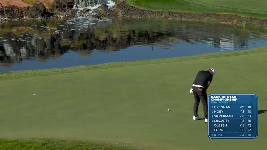 Kevin Yu hits long 23-foot birdie putt on No. 11 at Bank of Utah