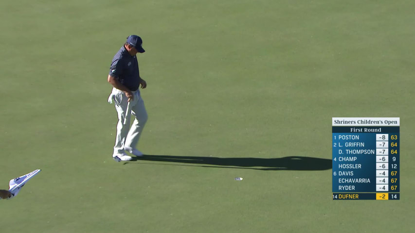 Jason Dufner holes 12-footer for birdie at Shriners Children's Open