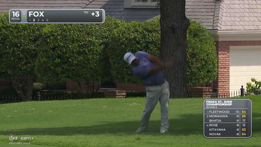 Ryan Fox holes out for birdie from 17-feet on No. 16 at FedEx St. Jude