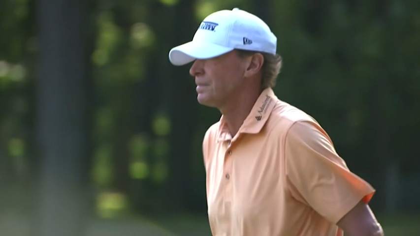 Steve Stricker makes birdie on No. 16 at Ally Challenge