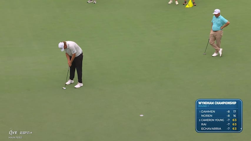 Sami Valimaki makes birdie on No. 12 at Wyndham