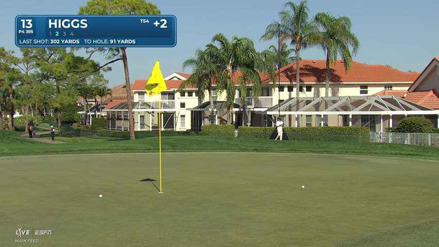 Harry Higgs hits 92-yard approach to 7 feet, sets up birdie on No. 13 at Cognizant Classic
