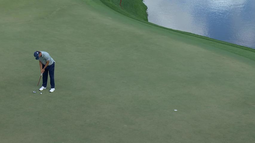 Nicolai Højgaard rolls in 15-foot eagle putt on No. 16 at Arnold Palmer