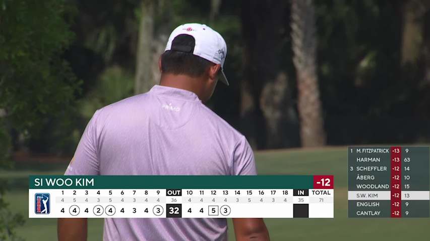 Si Woo Kim sinks 32-foot birdie putt on No. 13 at RBC Heritage