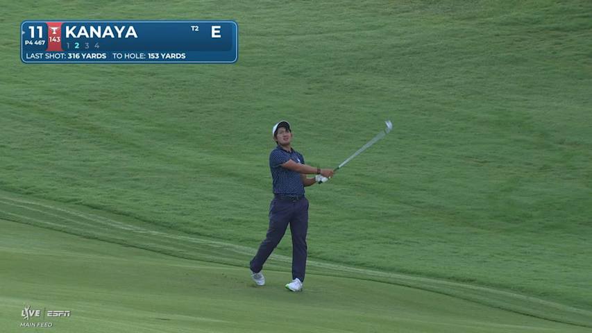 Takumi Kanaya gets up-and-down from 155 yards for birdie on No. 11 at Wyndham