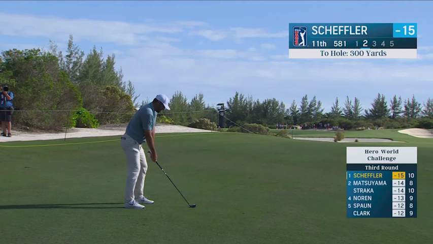 Scottie Scheffler birdies par-5 11th hole at Hero World Challenge