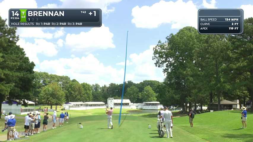 Michael Brennan hits tee shot to 7 feet, sets up birdie on No. 14 at FedEx St. Jude