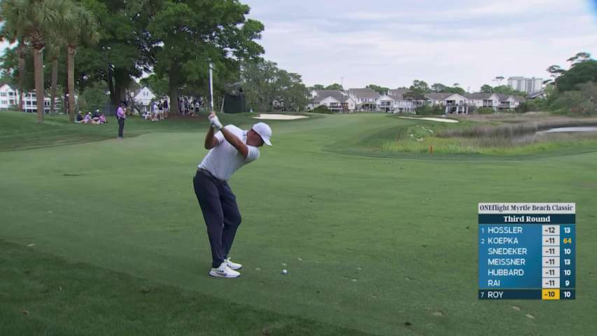 Kevin Roy gets up-and-down from 148 yards for birdie on No. 11 at ONEflight Myrtle
