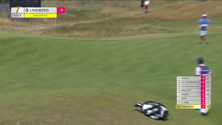 Mikael Lindberg sinks 28-foot eagle putt on No. 7 at Genesis Scottish Open