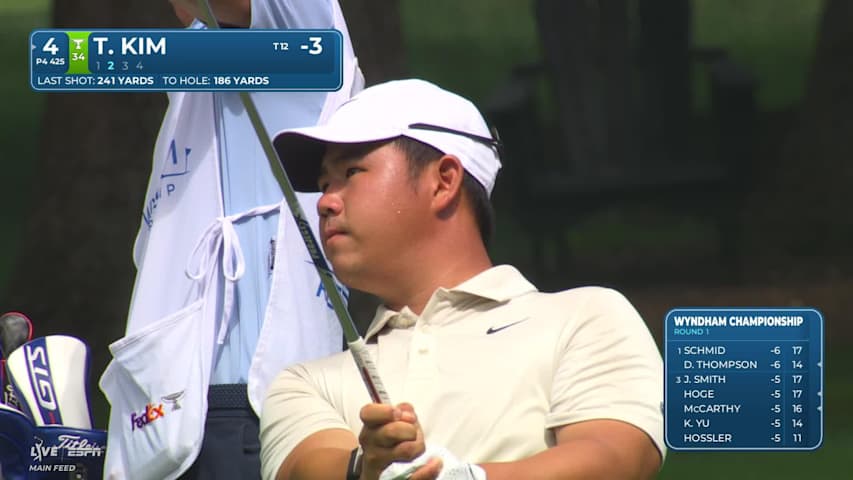 Tom Kim's 188-yard approach sets up birdie on No. 4 at Wyndham