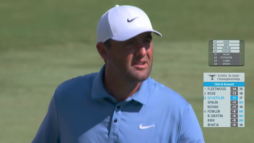 Scottie Scheffler closes out Saturday with sixth birdie at FedEx St. Jude