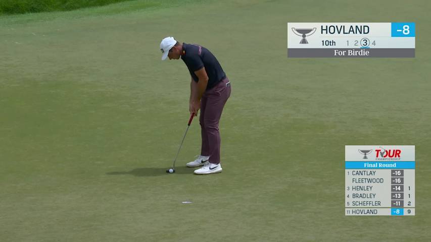 Viktor Hovland makes birdie on No. 10 at TOUR Championship