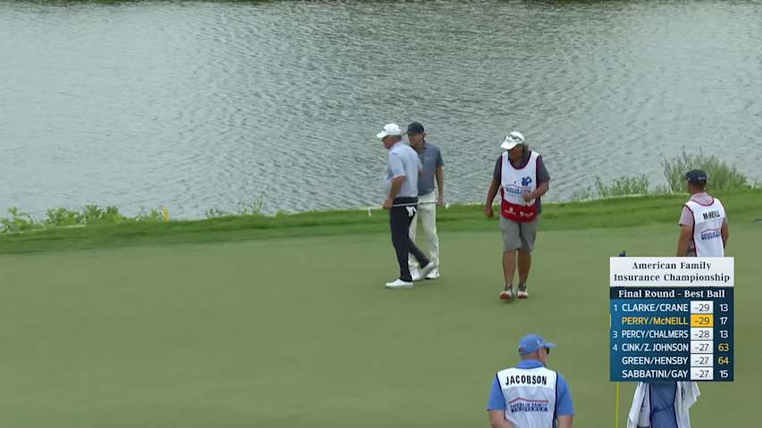 Team Perry/McNeill makes birdie on No. 17 at American Family Insurance Championship