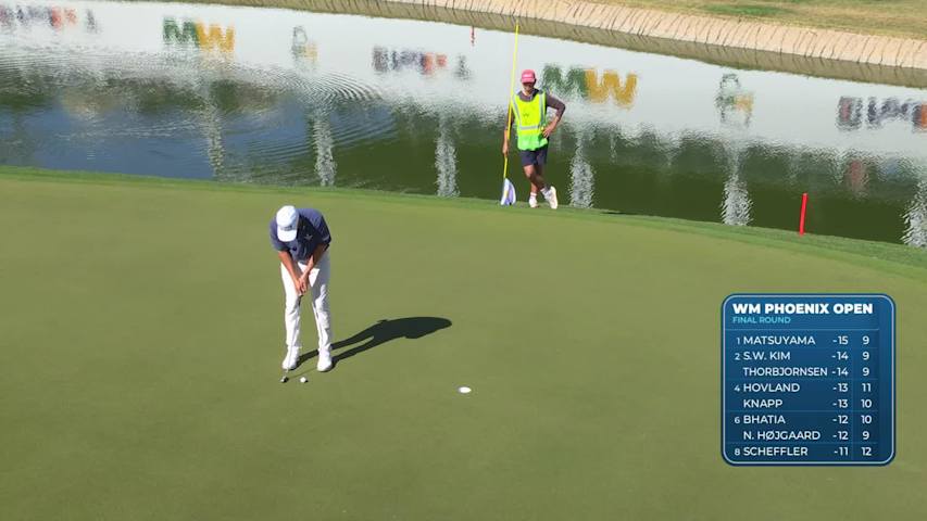 Sam Stevens drains 5-foot birdie putt on No. 17 at WM Phoenix Open