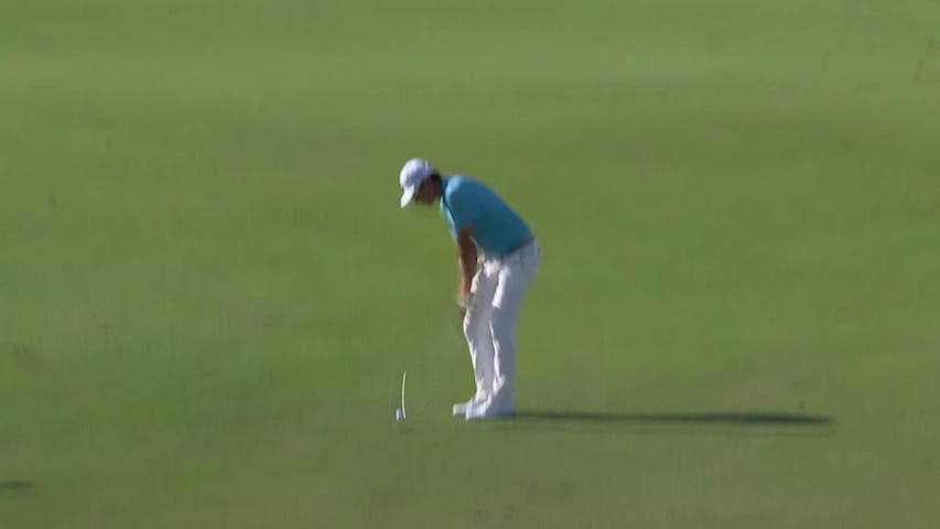 Nico Echavarria converts solid approach shot into birdie on No. 16 at The RSM Classic