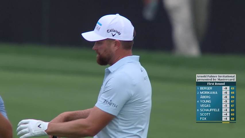 Chris Kirk hits 152-yard approach to 12 feet, sets up birdie on No. 18 at Arnold Palmer