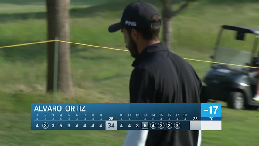 Alvaro Ortiz makes birdie on No. 17 at Simmons Bank Open