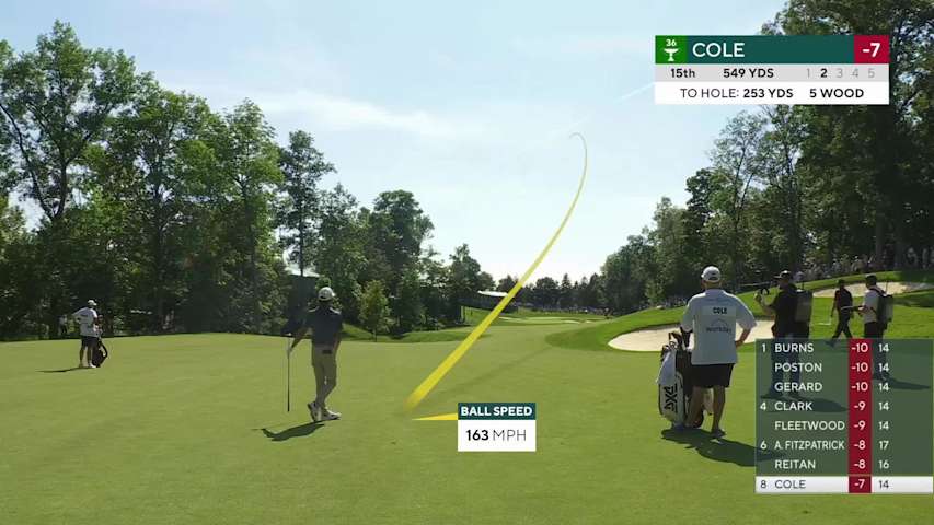 Eric Cole reaches par-5 No. 15 in two, makes birdie at the Memorial