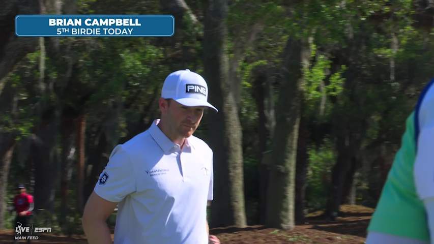 Brian Campbell sinks a 23-foot birdie putt on No. 13 at RBC Heritage