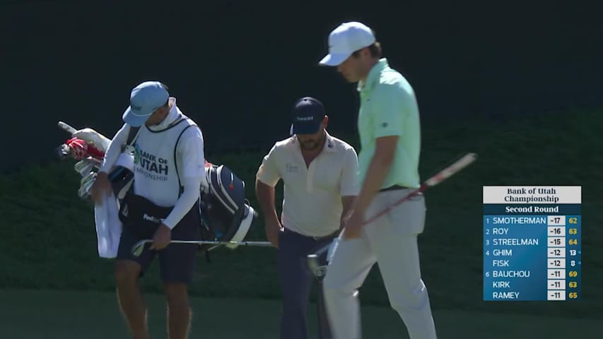 Stephan Jaeger taps in for birdie on No. 18 at Bank of Utah