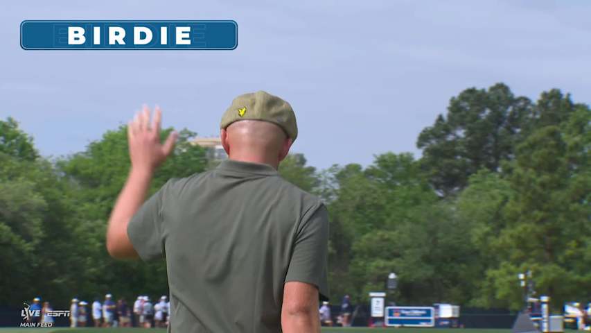 Harry Hall holes out 32-foot birdie putt on No. 7 at Texas Children's