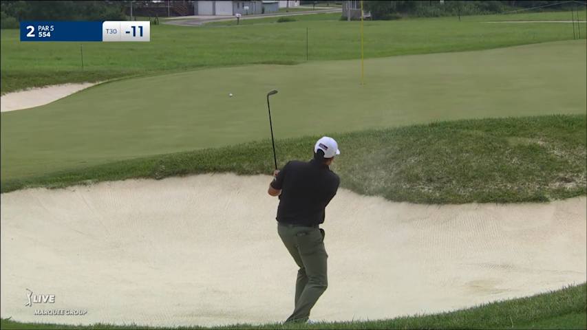 Joshua Creel chips it close to set up birdie at John Deere