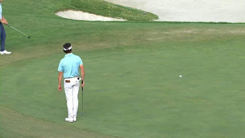 Cody Gribble sinks 19-foot birdie at AT&T Byron Nelson