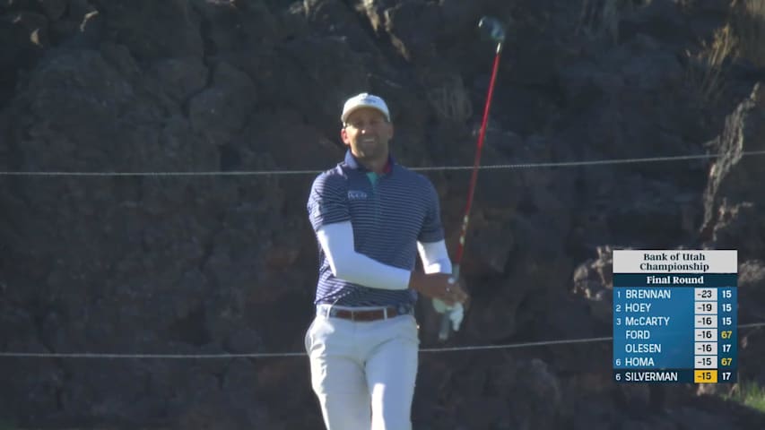 Ben Silverman sinks 8-foot birdie putt on No. 18 at Bank of Utah