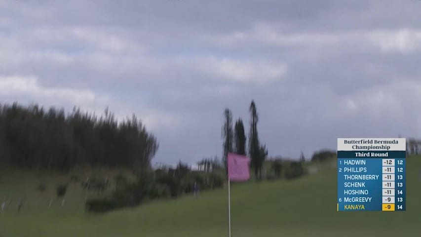 Takumi Kanaya makes long birdie putt on No. 15 at Butterfield Bermuda
