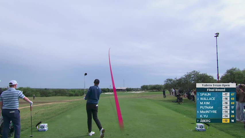Ludvig Åberg makes birdie on No. 17 at Valero