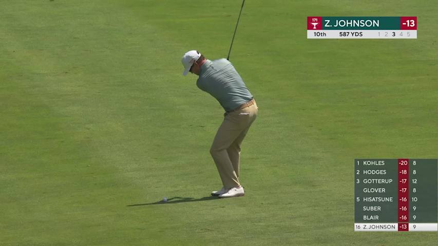 Zach Johnson gets up-and-down from 99 yards for birdie on No. 10 at John Deere