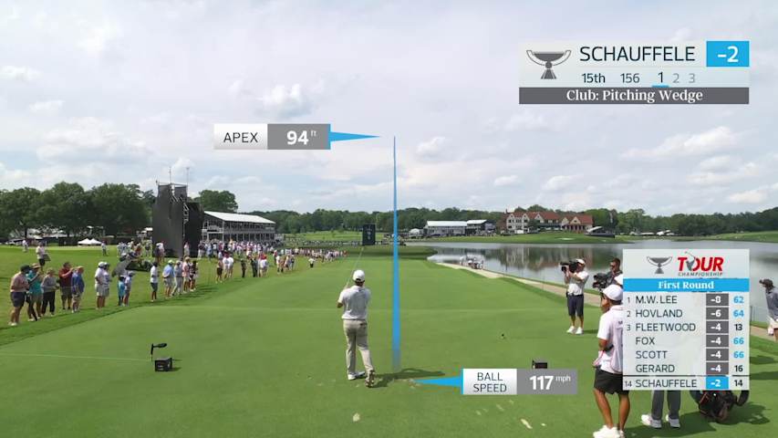 Xander Schauffele hits tee shot to 15 feet, sets up birdie on No. 15 at TOUR Championship