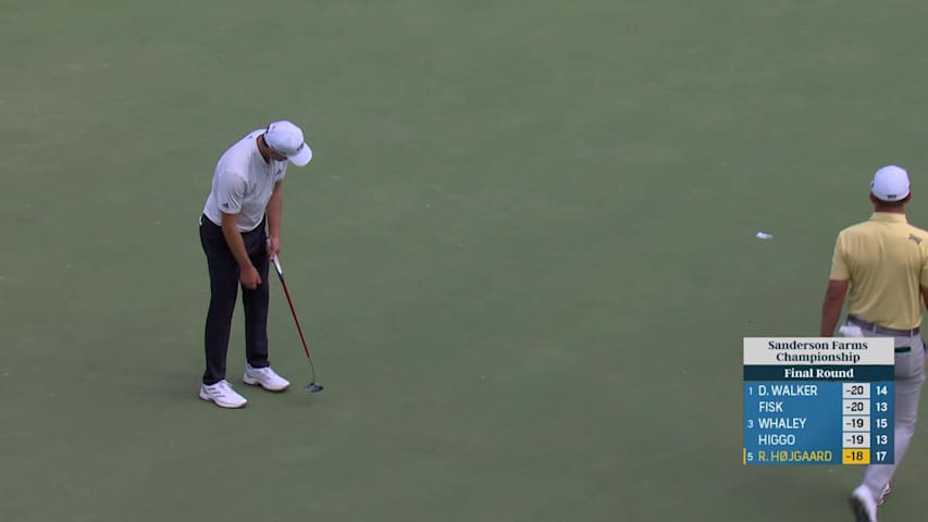 Rasmus Højgaard sinks 14-footer to end day with birdie at Sanderson Farms