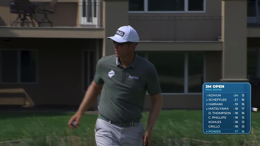 Seamus Power drains 7-foot putt for birdie on No. 16 at 3M Open