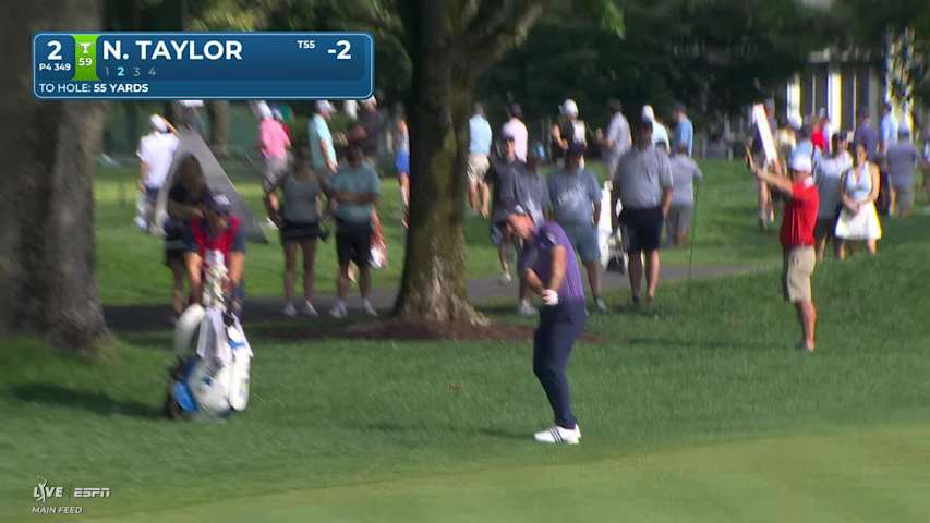Nick Taylor's 55-yard approach sets up birdie on No. 2 at Travelers