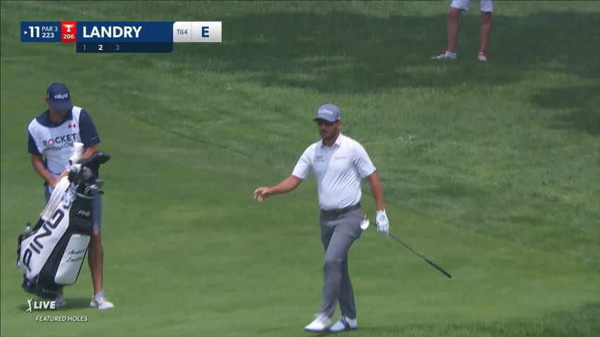 Andrew Landry holes chip from rough for birdie at Rocket Mortgage