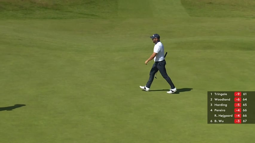 Jordan L Smith drains a difficult 61-foot birdie putt at Genesis Scottish Open