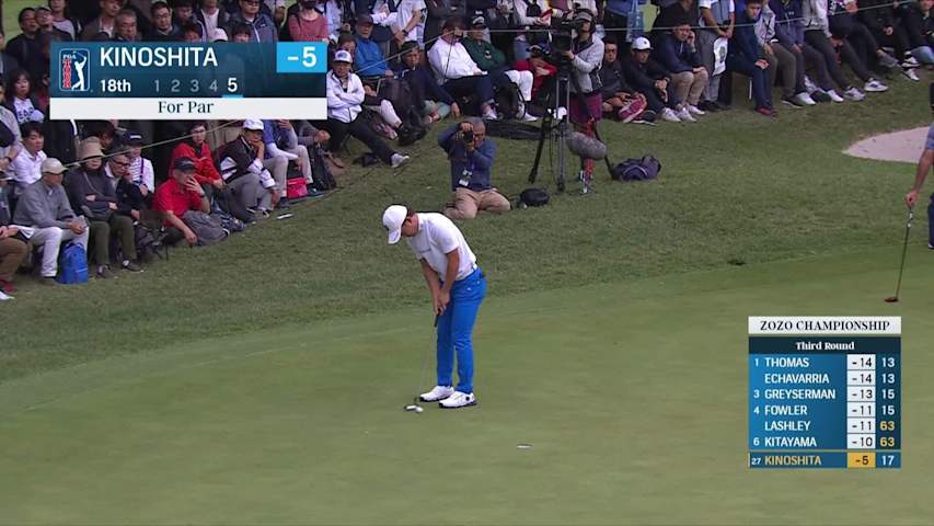 Ryosuke Kinoshita cards birdie at ZOZO CHAMPIONSHIP