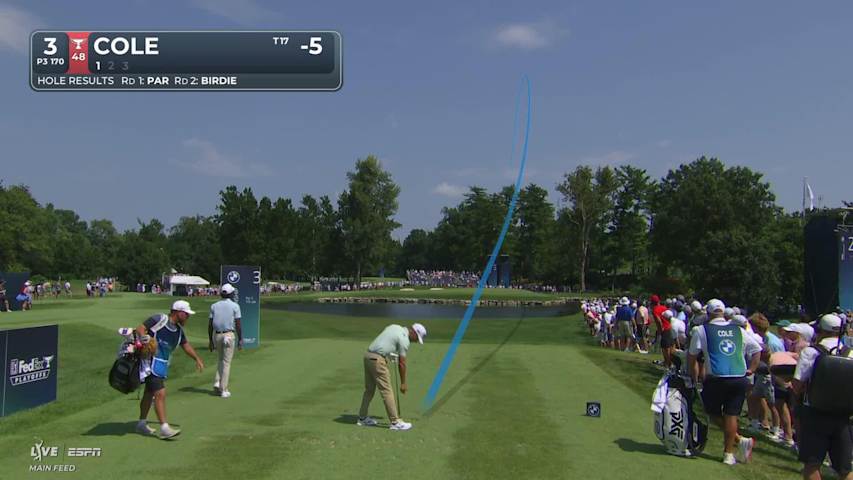 Eric Cole hits tee shot to 6 feet, sets up birdie on No. 3 at BMW Championship